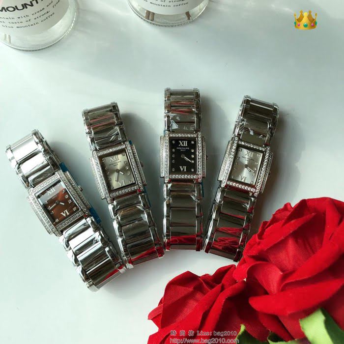 百達翡麗PATEK PHILPPE Twenty4系列 雙排鑽 長方形表殼 藍寶石表鏡 女士腕表  wssb4185